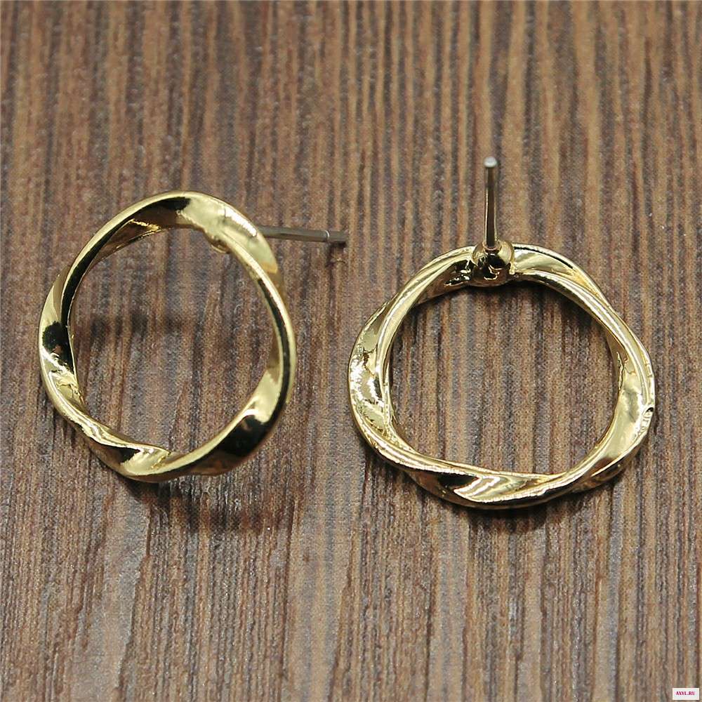 10 шт. Золотые искаженные серьги соединители для изготовления серег аксессуары базовые линкер|Ювелирная