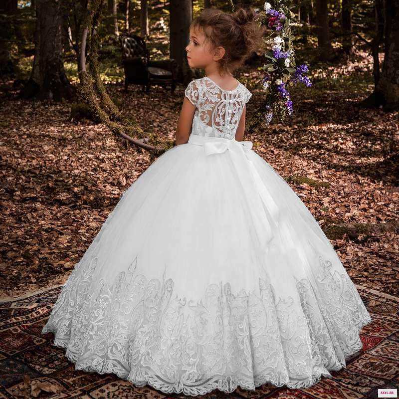 Платья для девочек с цветами свадеб Роскошные Детские вечерние бальные платья конкурса первого причастия