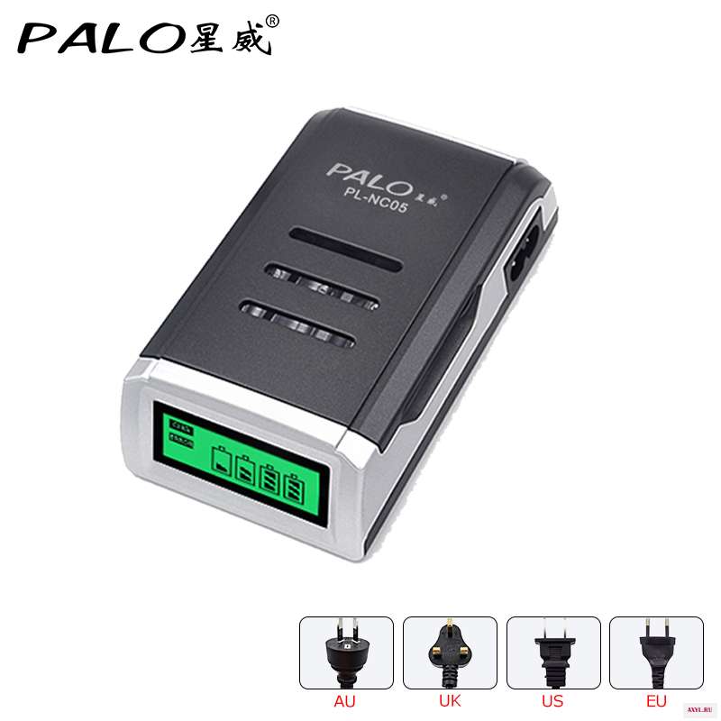 Зарядное устройство PALO для Ni CD MH аккумуляторов AA/AAA 4 слота ЖК дисплей 1 2 В|Зарядные устройства| |