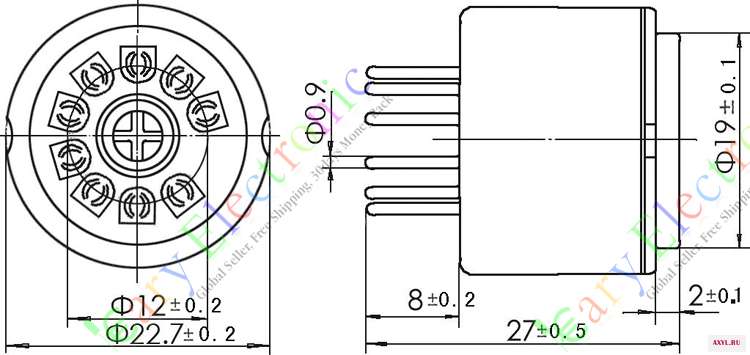 Вакуумная трубка Bakelite 1 шт. 9pin Fr 12AX7 + 8pin Octal DIY Бесплатная доставка опт и розница|test socket|vacuum tube testtube socket saver |