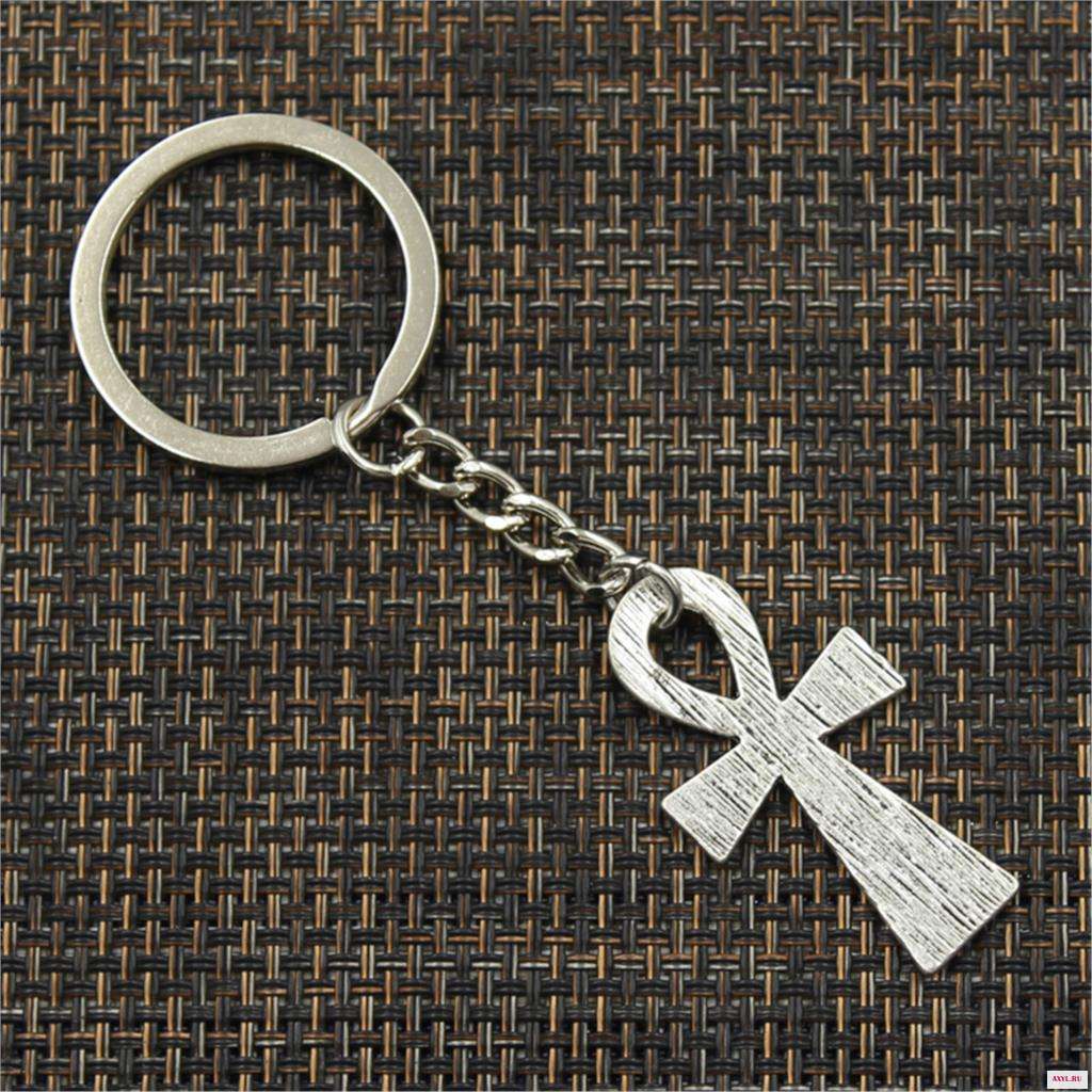 Модный Египетский Анкх крест с символом жизни 39x21 мм подвеска 30 брелок серебряного цвета для мужчин подарок