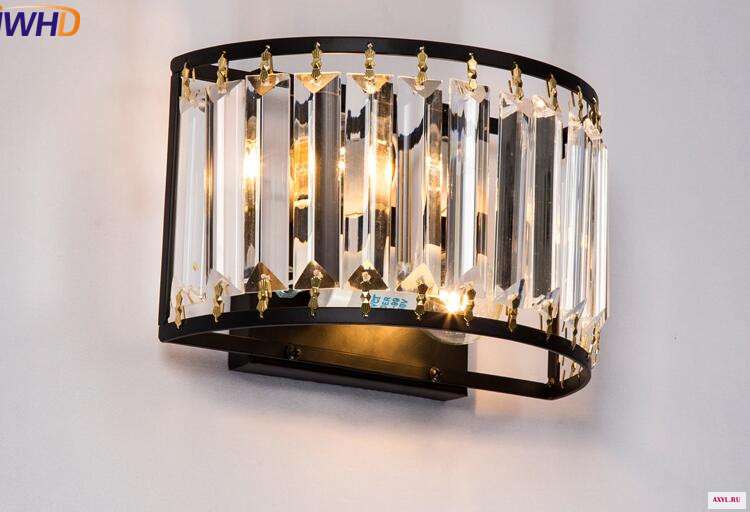 Винтажный светодиодный кристаллический настенный ретро светильник IWHD лампа для дома американский лестницы