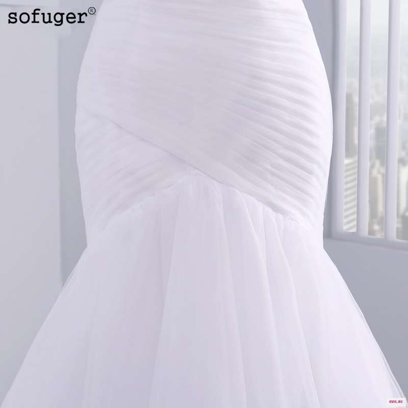 Горячая Распродажа сексуальное фатиновое годе свадебное платье русалки без бретелек дешевое Vestidos de Noivas со