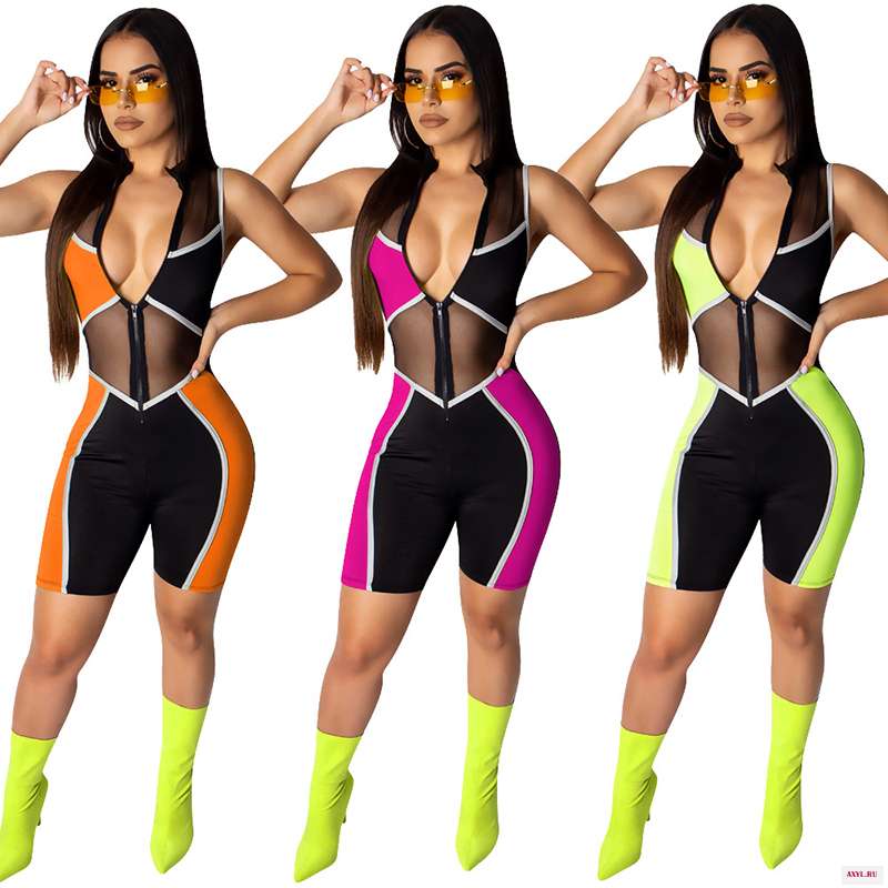 Сексуальный сетчатый лоскутный Топ без рукавов повседневный уличная одежда спортивный костюм летний