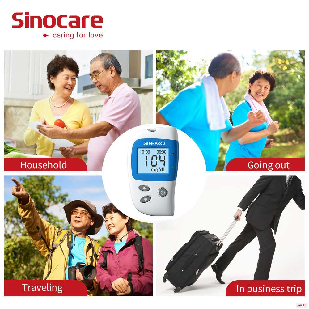 Крови Тесты сахара полоски [100 шт.] Sinocare для измерения уровня глюкозы в крови (для Safe Accu2 только) крови|Уровень