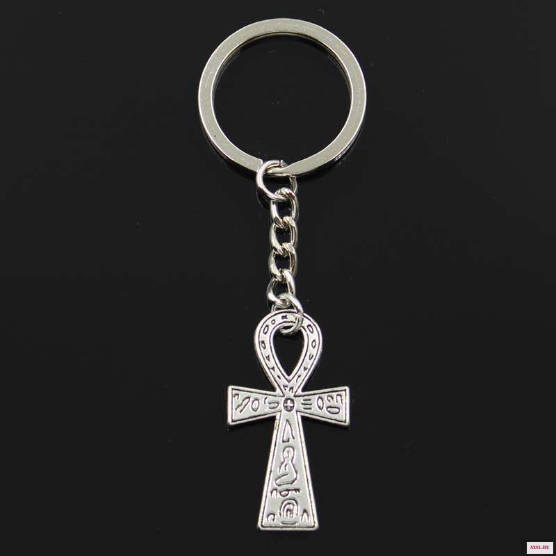 Модный Египетский Анкх крест с символом жизни 39x21 мм подвеска 30 брелок серебряного цвета для мужчин подарок