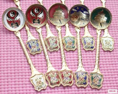 wholesale-10Pcs-Traditional-Chinese-Panda-Dragon-Facial-makeup-Cloisonne-Spoon(1)