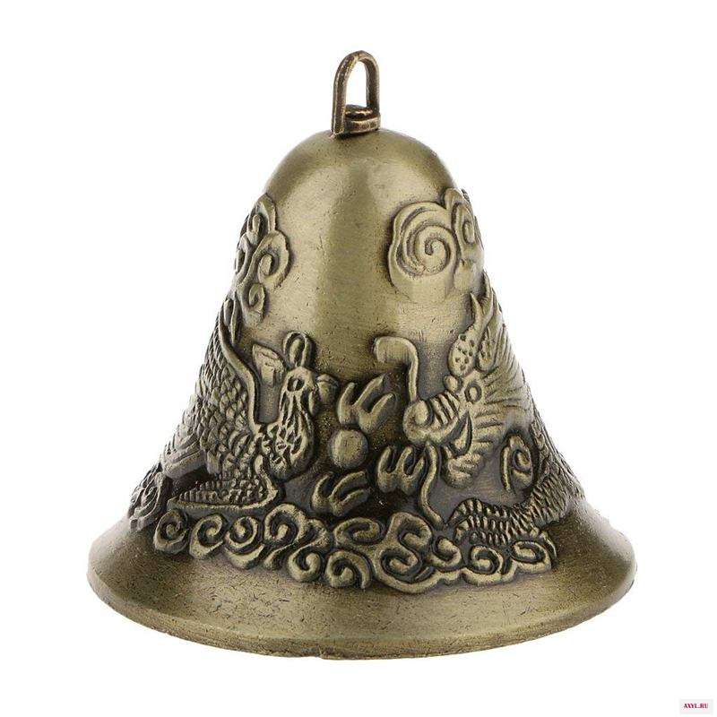 Мини-feng Shui Китайский талисман дракон колокол и феникс рисунок - Цена: 149,27 руб.