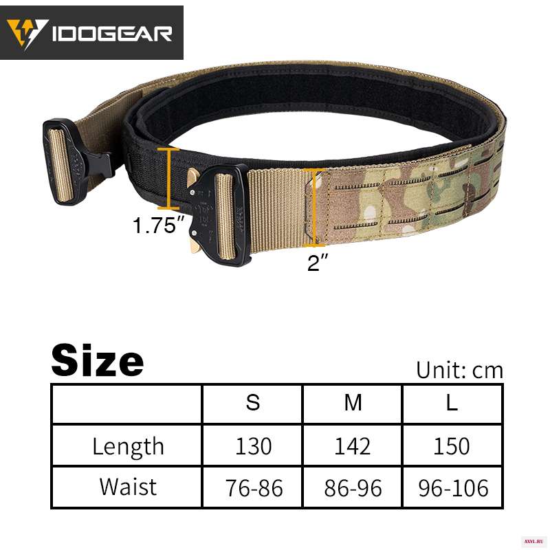 Мужской ремень быстрого крепления IDOGEAR тактический 2 дюйма с металлической пряжкой коброй лазерная
