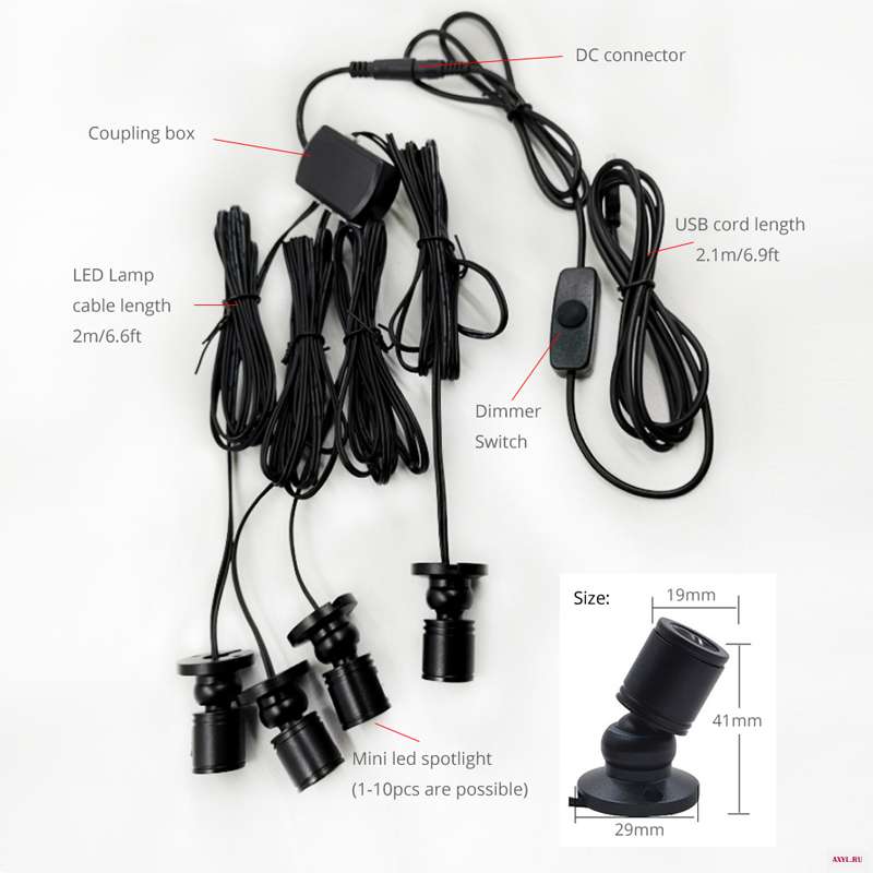 С регулируемой яркостью 5V USB шкаф счетчик прожектор и комплект Sseries 1 но не более чем на 10 светодиодный