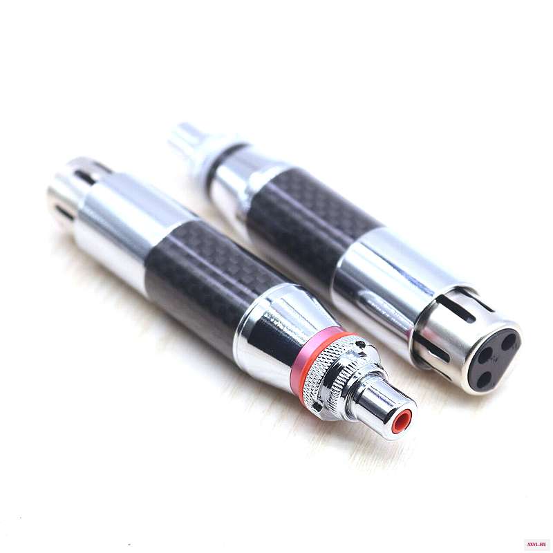 Hi end аудио разъем RCA к XLR штекер мама углеродного волокна сбалансированный кабель адаптер вилки 4