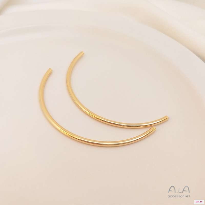 Невыцветающая медная трубка с золотым покрытием 14 к изогнутая 60 мм половина кольца аксессуары для браслета