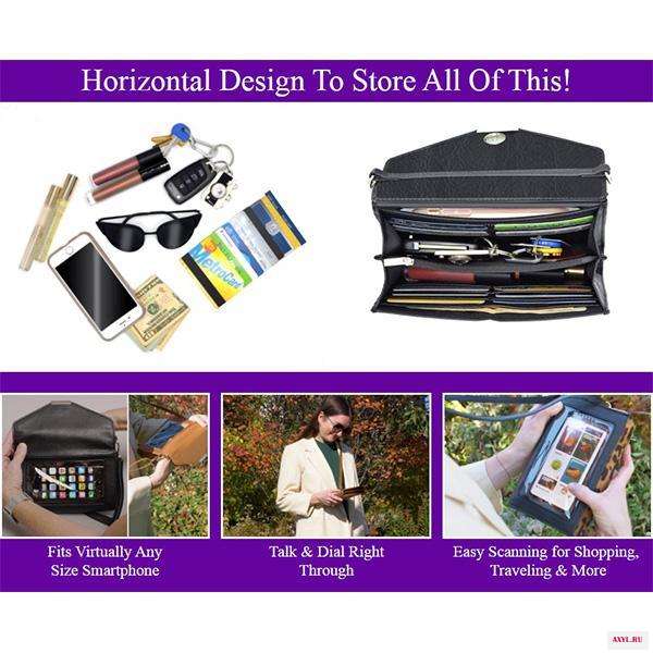 Чистый и безопасный сенсорный Экран бумажник Для женщин сотовый телефон кошелек прозрачная простая сумка