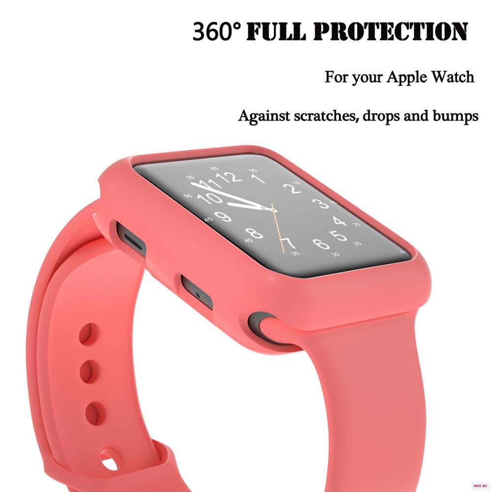 Чехол для Apple Watch iwatch5/4 чехол 1/2/3 Ультратонкий с 42/44 мм жидкий силиконовый симпатичный 38/40 мм|Часы Чехлы| |