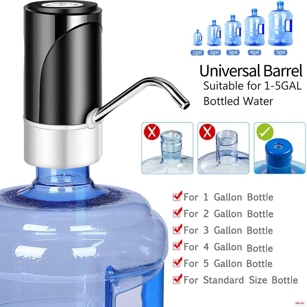 2 5 галлонов насос для бутылки воды Usb зарядка автоматический питьевой баррелевый водяной портативный