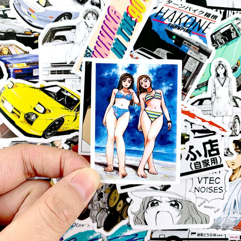 Водонепроницаемые граффити наклейки для ноутбука мотоцикла багажа скейтборда 10/50 шт./компл. Initial D|Наклейки| |