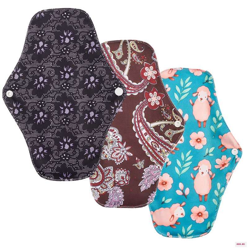 Daily Reusable Menstrual Pads Gaskets For Pregnant Women Absorbent Panty Liner Waterproof PUL Bamboo Charcoal Sanitary - Цена: 155,50 руб.