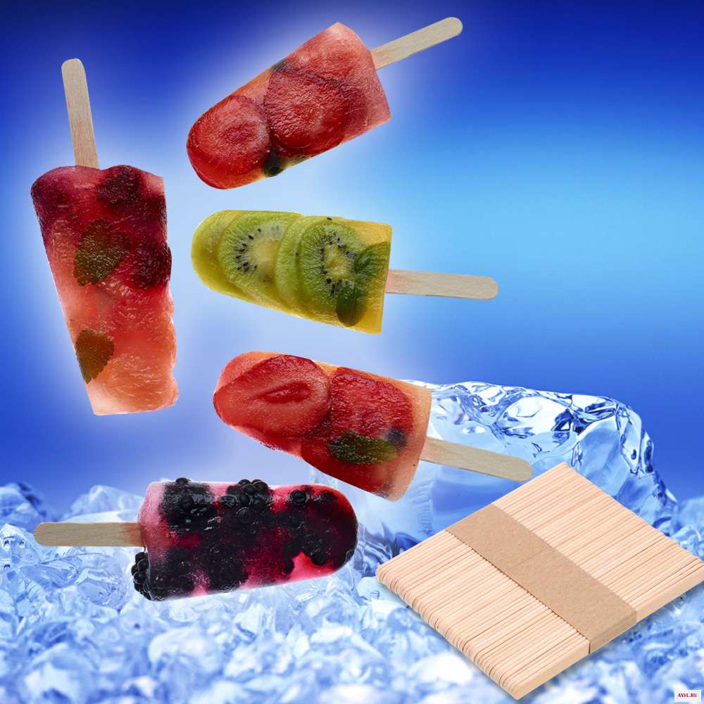 Ice Cream Sticks Natural Wood Wooden Popsicle Lolly Cake Tools 50Pcs/Lot Summer Maker Kids DIY Hand Crafts Art - Цена: US $2.55