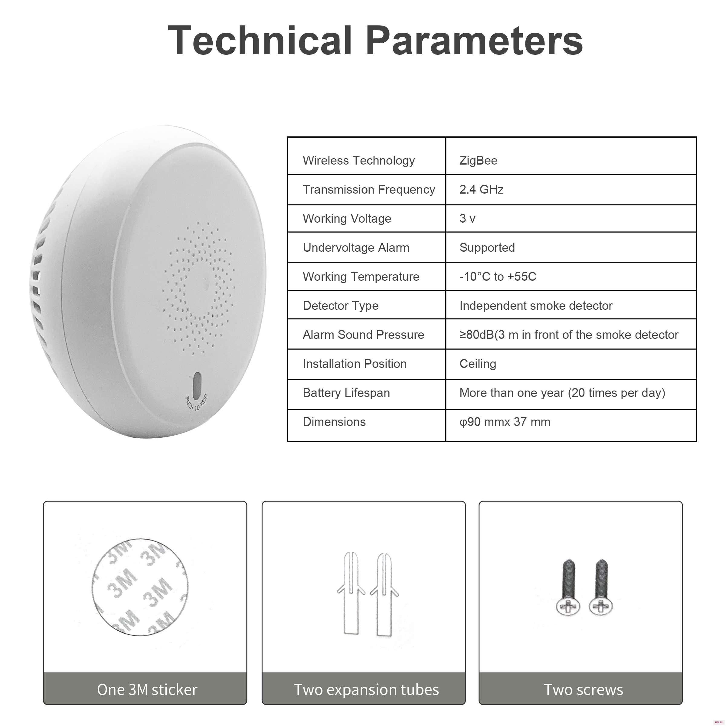 Умный детектор дыма Tuya ZigBee охранная сигнализация для системы безопасности умного дома работает с