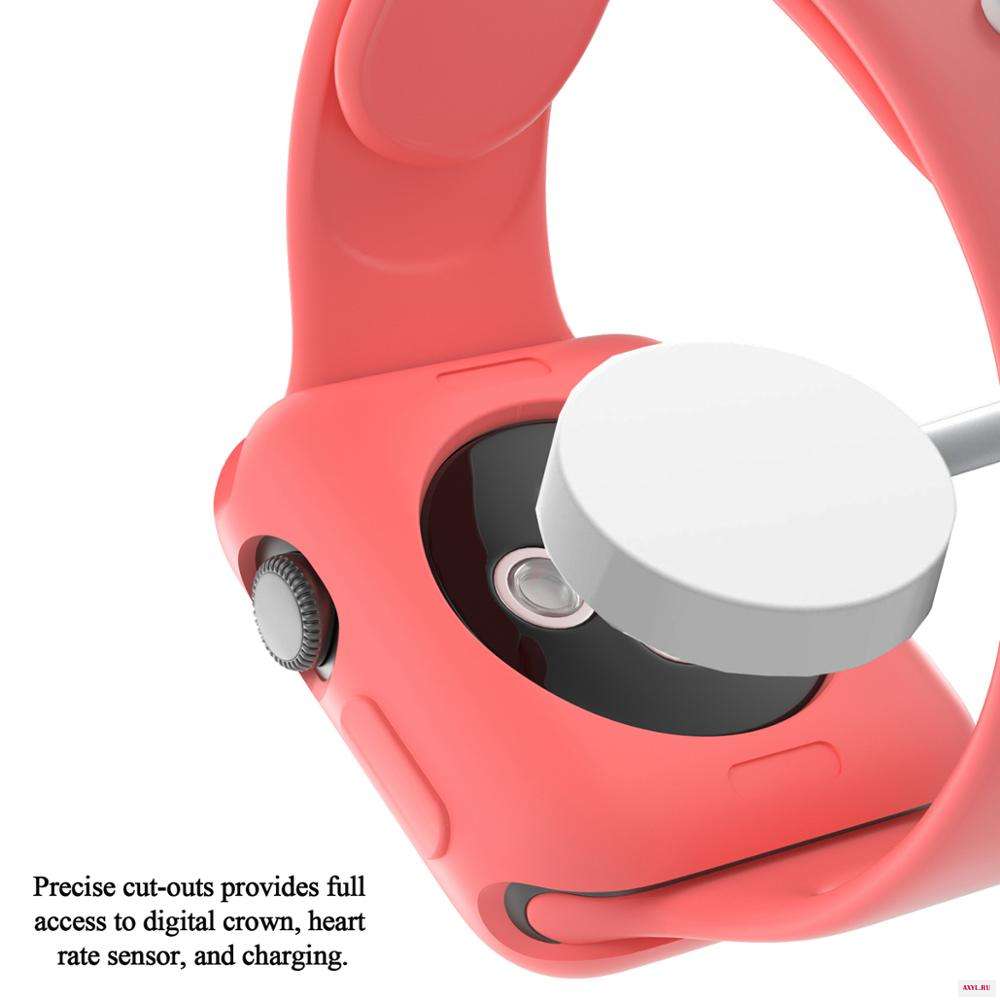 Чехол для Apple Watch iwatch5/4 чехол 1/2/3 Ультратонкий с 42/44 мм жидкий силиконовый симпатичный 38/40 мм|Часы Чехлы| |
