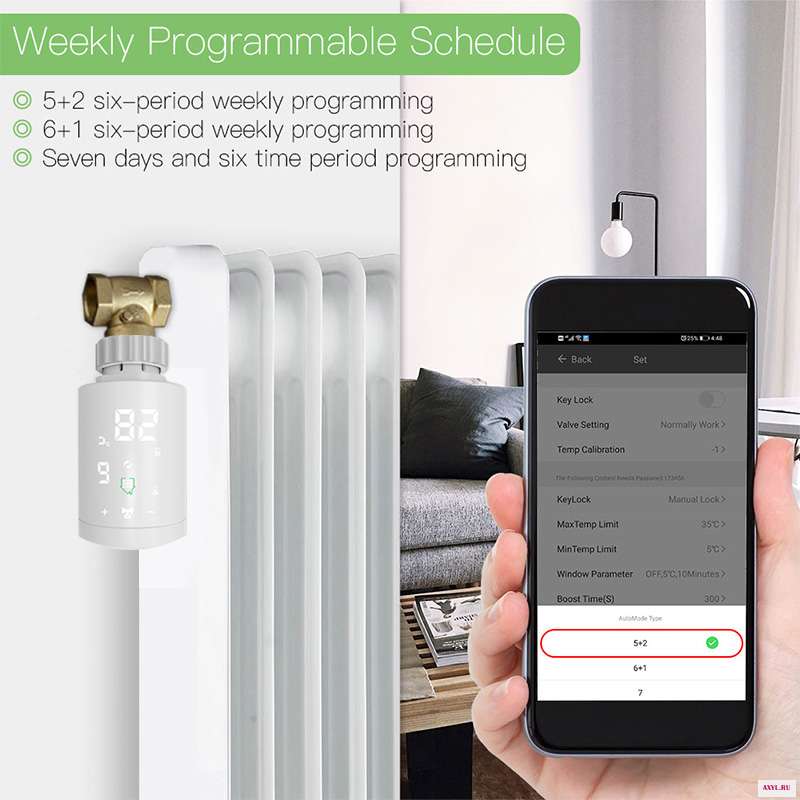 Привод радиатора ZigBee Wifi Smart TRV термостатический клапан контроль температуры голосовое управление Google