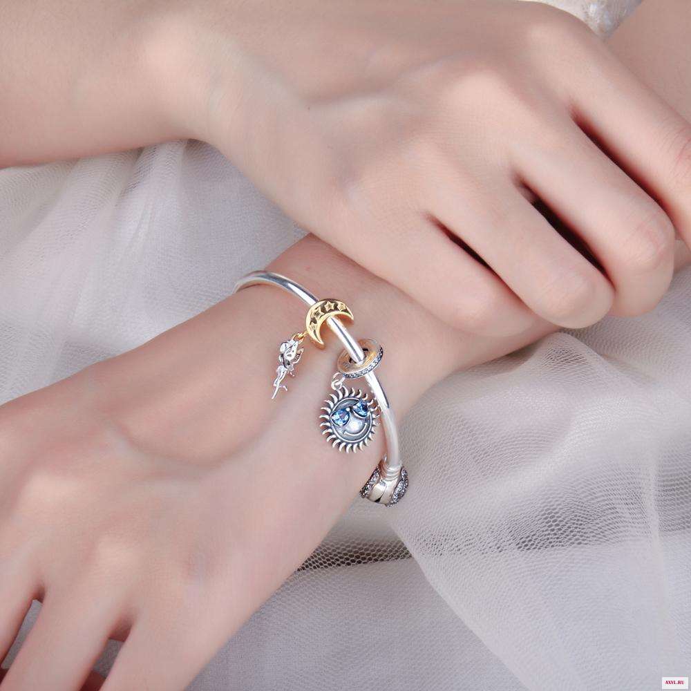 JewelryPalace счастливая улыбка лета синие солнцезащитные очки очарование бисера Браслет fit 925 стерлингового