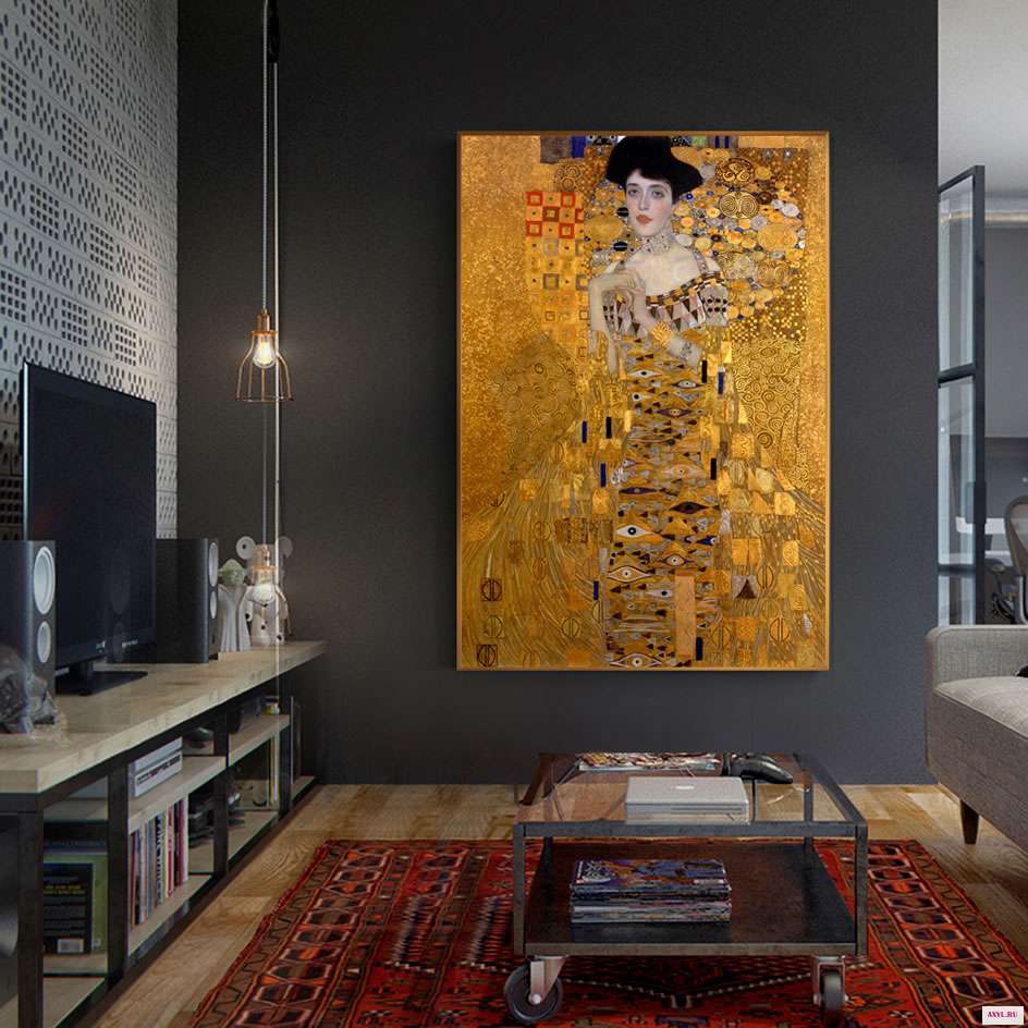 Портрет Adele Bloch Canvas настенные картины Gustav Klimt Kiss репродукции холст принты для гостиной|Рисование и