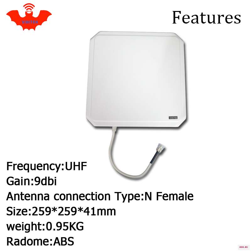 UHF RFID антенна Vikitek VA094 высокая производительность 915 МГц Дальний диапазон панельная 9 дбск 902 928 использоваться
