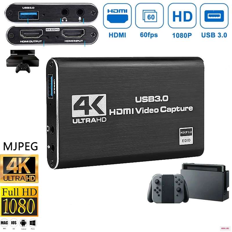 USB 3 0 4K 60 Гц 1080P кадров в секунду HD видеозахват видеокарты видеоконвертор HDMI выход прямая трансляция для XBOX PS4