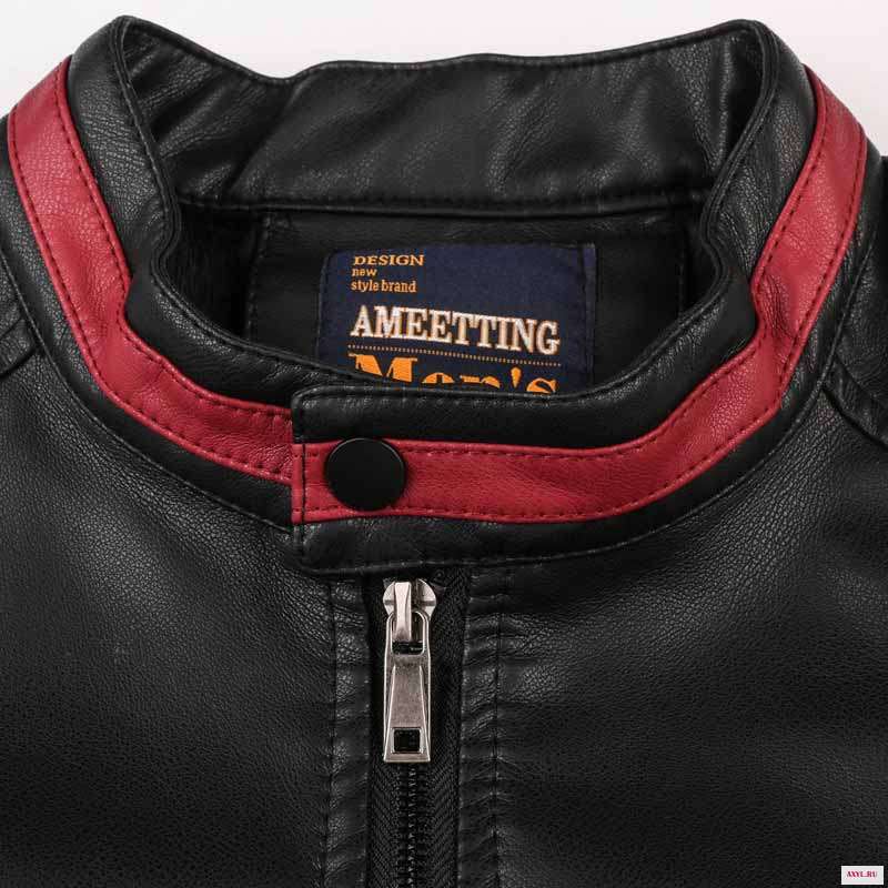 KIOVNO Men Moto Leather Jackets Fashion Baseball Faux Leather Jacket Coats For Male Stand Collar Size L-3XL (6)