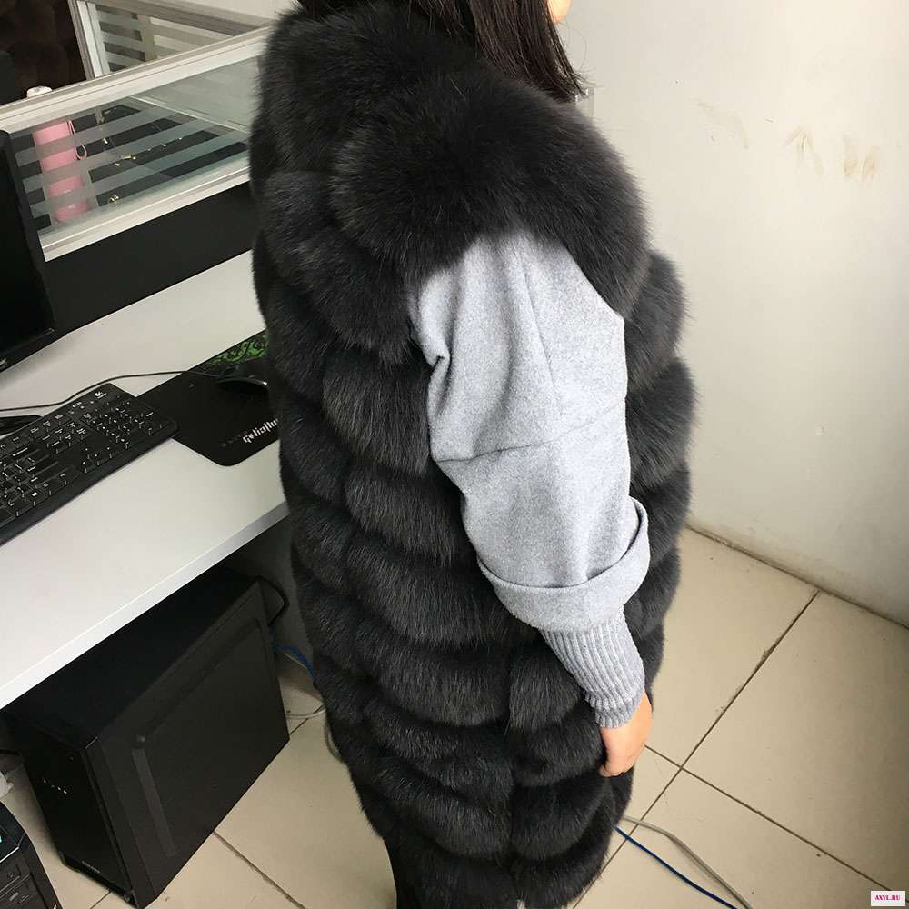 2020Fur пальто натуральная зимняя кожаная куртка женская натуральный Лисий Мех Кожа трава длинный рукав Жилет