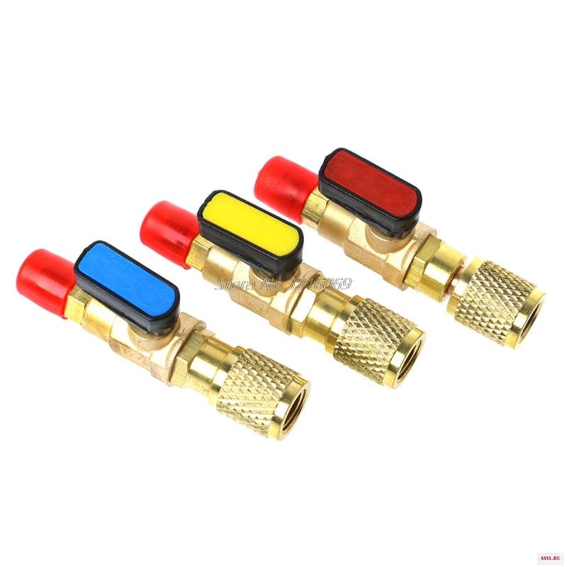 1pc R410A Refrigerant Valve AC Charging Hoses Brass Straight Ball Valves for Refrigeration Manifold Gauges Wholesale | - Цена: 576,97 руб.