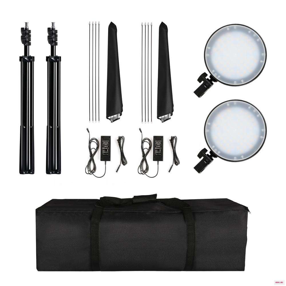 Комплект освещения Softbox 50 см * 70 45 Вт двухцветный приглушаемый светодиодный комплект для фотостудии фото