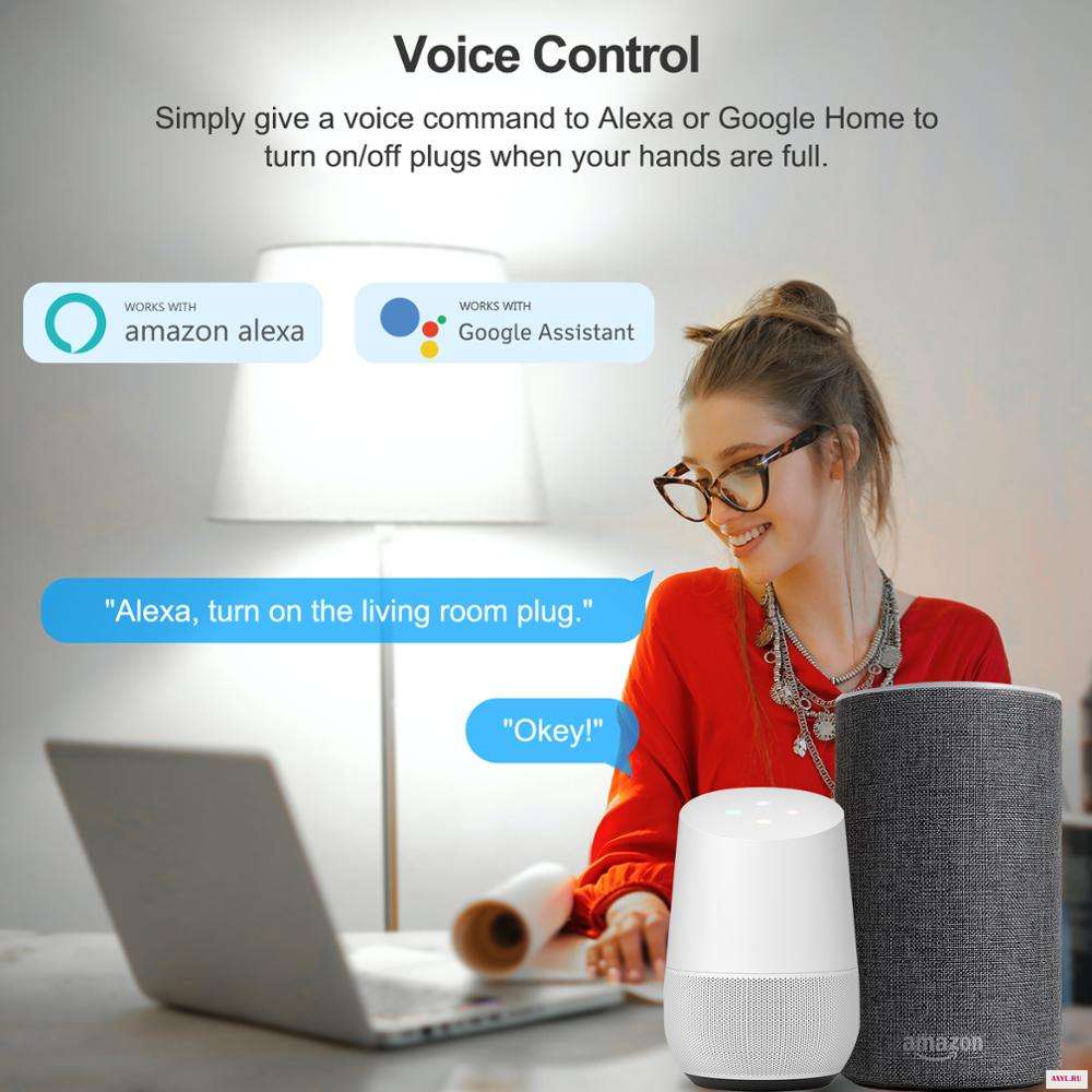 Wifi Smart Plug US мини розетка синхронизация голосового управления с помощью приложения Life работа Google Home Alexa не