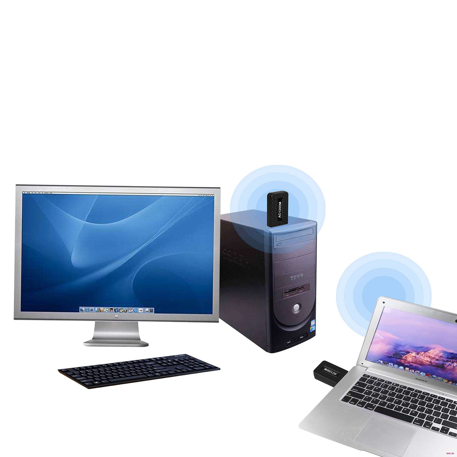 Новая высокомощная сетевая мини карта 1300 Мбит/с Wi Fi адаптер двухдиапазонный 2 4G и 5 8G беспроводная поддержка
