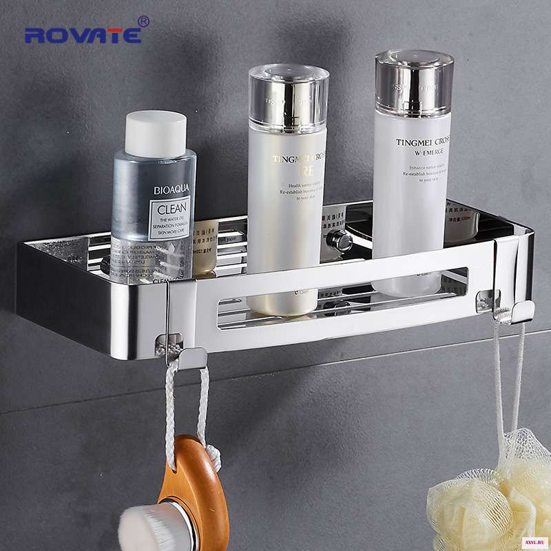 Угловая корзина ROVATE 304 из нержавеющей стали для ванной комнаты угловая хранения настенный нержавеющий