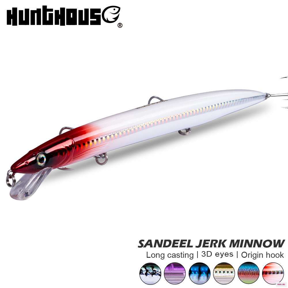 Приманка для рыбалки Hunthouse minnow sandeel jerkminnow плавающая гольян 143 мм/14 г 173 мм/23 208 мм/33 рыбалки|Наживки| |