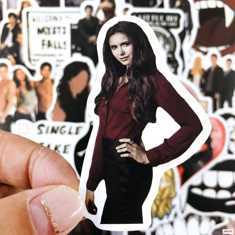 Стикеры водонепроницаемые Дневники вампира для холодильника мотоцикла скейтборда чемодана 10/50