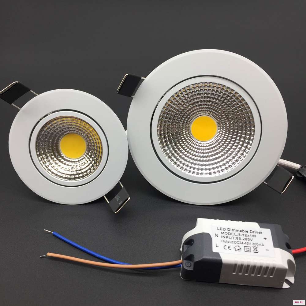 Dimmable светодиодный светильник COB Потолочный Точечный 5 Вт 7 9 12 AC85 265V потолочный встраиваемый ing Внутреннее