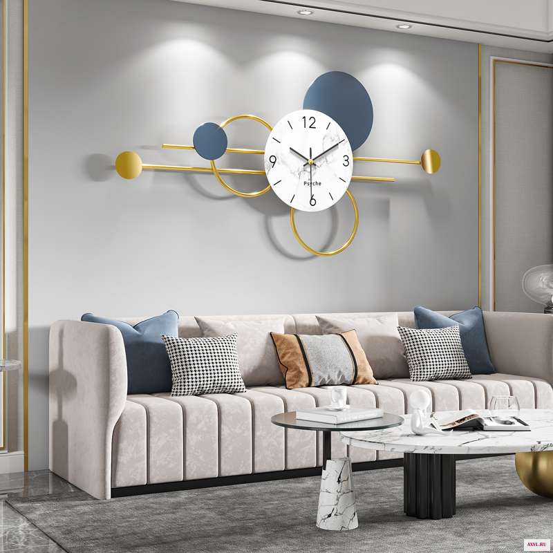 Большие бесшумные настенные часы декоративные электронные для - Цена: 12 531,29 руб.